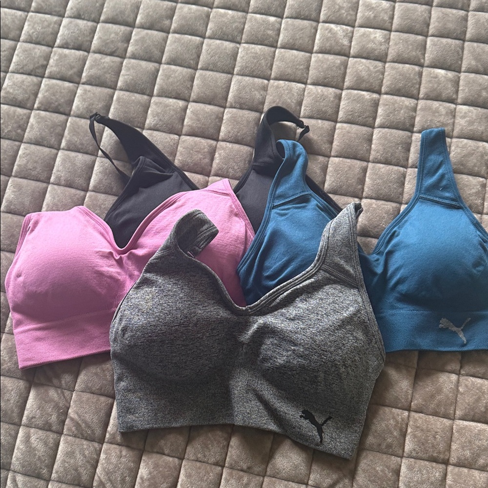 Set of Puma Sports Bra- Pink, Gray, Blue and black